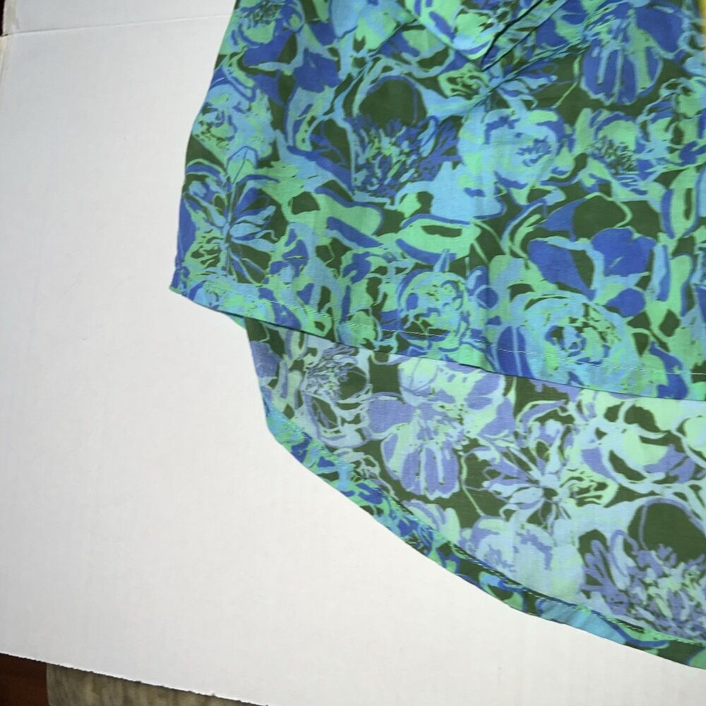 Coniglio Palm OS Beach Feonies Jade Lagoon Classic 100% Cotton Women Shirt NWT - Picture 4 of 7